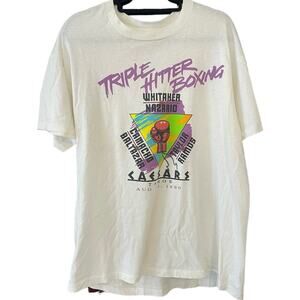 Vintage 90s Triple Hitter Boxing 1990 Camacho v Baltazar Single Stitch Shirt XL